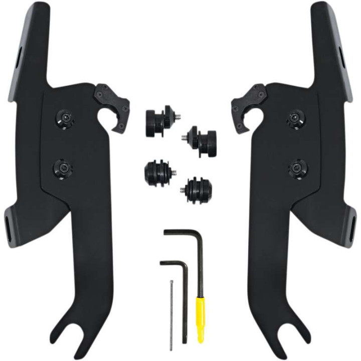 Fixation pare-brise NOIR Memphis Shades Fats/Slim (MEB2051) Softail Slim