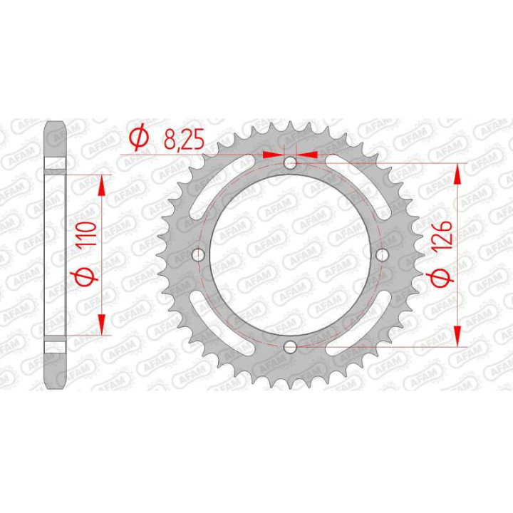 AFAM steel crown 44 teeth not 428 type 16209 Kawasaki KLX 125