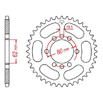 Couronne acier JT 49 dents pas 428 type 843