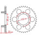 Couronne acier JT 38 dents pas 520 type 19