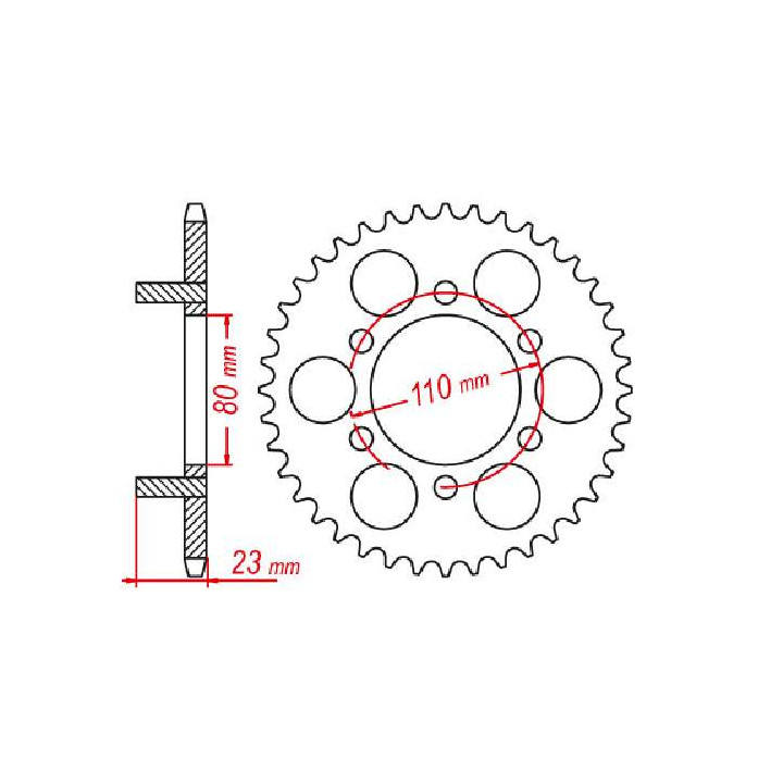 Couronne acier JT 38 dents pas 520 type 19