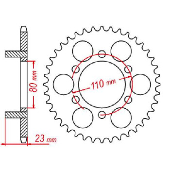 Couronne acier JT 37 dents pas 520 type 19
