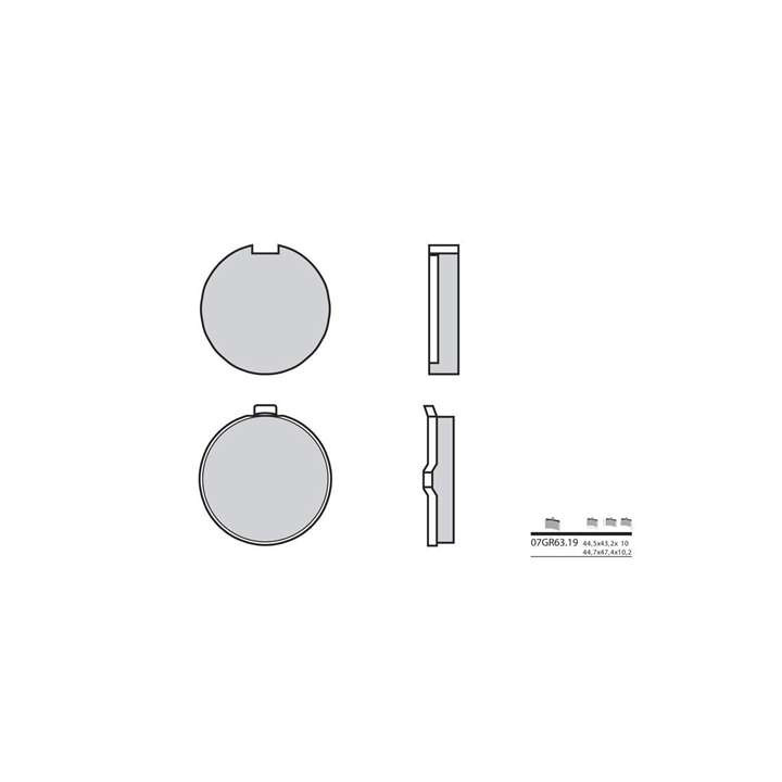 Plaquettes de frein organique BREMBO 07GR6319