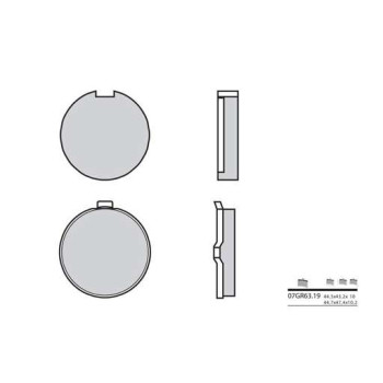 Plaquettes de frein organique BREMBO 07GR6319