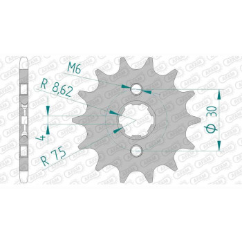 Pignon AFAM 14 dents pas 420 type 20103 Honda CR 50 R