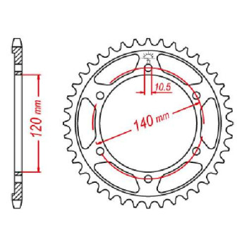 Couronne acier JT 43 dents pas 530 type 499