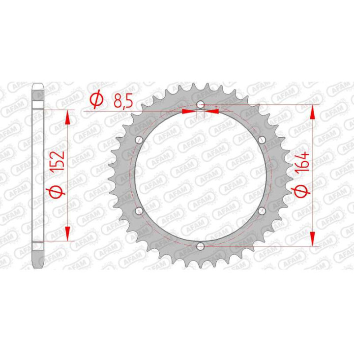 AFAM steel crown 41 teeth pitch 520 type 12502 Barossa 170 Baja