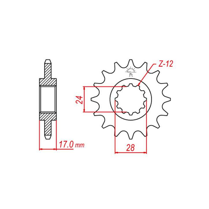 Pignon JT 15 dents pas 525 type 1371 Pignon JT 15 dents pas 525 type 1371
