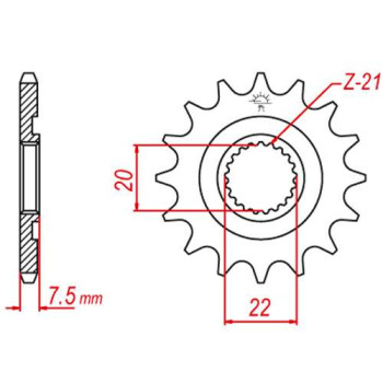 Pignon anti-boue JT 13 dents pas 520 type 1323