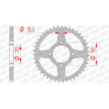 AFAM steel crown 43 teeth not 520 type 16310 Kawasaki KSF 250 Mojave