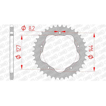 Couronne acier AFAM 38 dents pas 520 type 50607 Ducati 748 Biposto Couronne acier AFAM 38 dents pas 520 type 50607 Ducati 748 Biposto