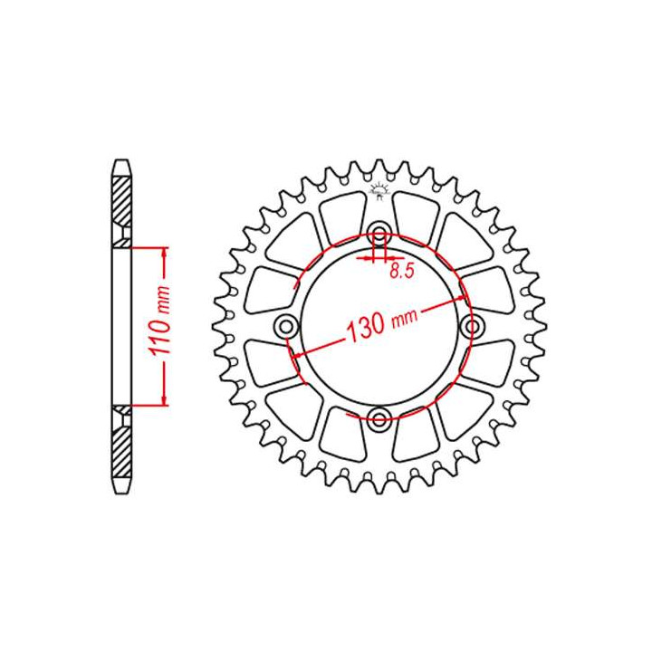 Couronne alu JT 56 dents ultra-light pas 420 type 215