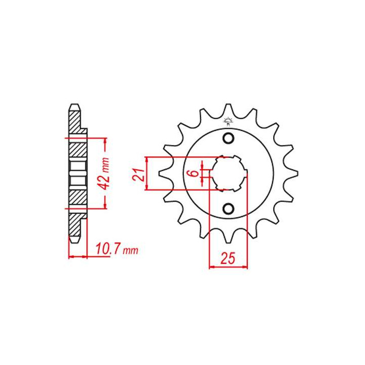 Pignon JT 16 dents pas 530 type 338 Pignon JT 16 dents pas 530 type 338
