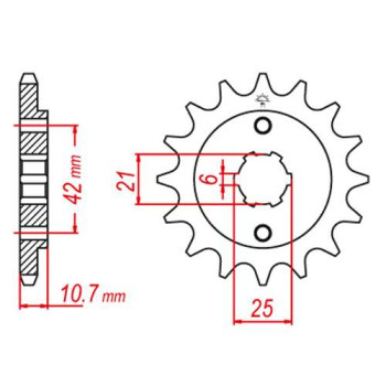 Pignon JT 16 dents pas 530 type 338