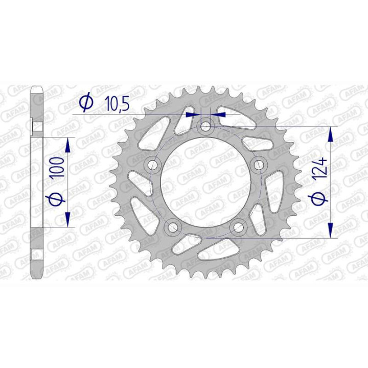 AFAM 41-tooth 520 pitch aluminium sprocket type 51613 Ducati 749 Dark