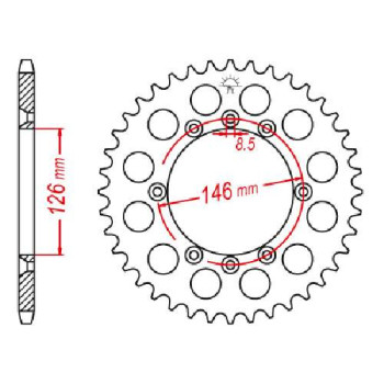 Couronne acier JT 50 dents pas 428 type 805