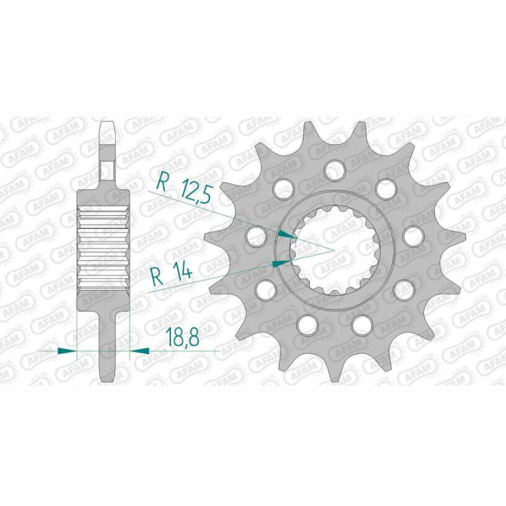 Pignon AFAM 16 dents pas 520 type 61802 Aprilia RSV 1000 4V SBK F