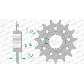 Pignon AFAM 16 dents pas 520 type 61802 Aprilia RSV 1000 4V SBK F