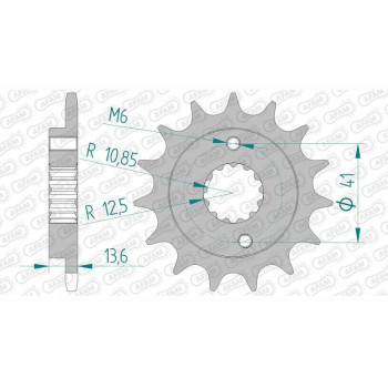 Pignon AFAM 15 dents pas 520 type 20517 Honda XR650R