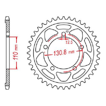 Couronne acier JT 45 dents pas 525 type 7