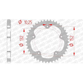 Couronne acier AFAM 40 dents pas 525 type 92836 MV Agusta F3 675 Couronne acier AFAM 40 dents pas 525 type 92836 MV Agusta F3 675