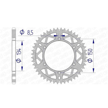 Couronne alu AFAM 51 dents pas 520 type 17206 Kawasaki KX 125 Couronne alu AFAM 51 dents pas 520 type 17206 Kawasaki KX 125