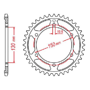 Couronne acier JT 46 dents pas 532 type 866