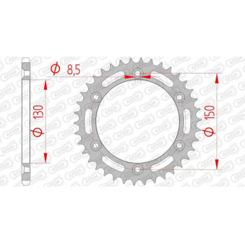 Couronne acier AFAM 38 dents pas 520 type 10316 Honda XL 350 R Couronne acier AFAM 38 dents pas 520 type 10316 Honda XL 350 R