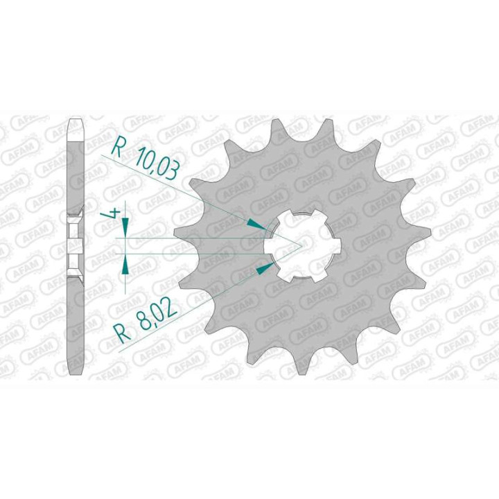 Pignon anti-boue AFAM 16 dents pas 420 type 30100 Kawasaki KX 60