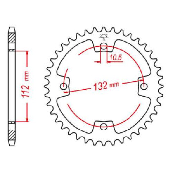 Couronne acier JT 38 dents pas 520 type 1072