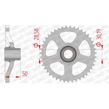 AFAM steel crown 44 teeth pitch 415 type 35100 Aprilia AF1 50 Europa