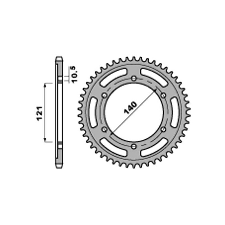Couronne acier PBR 42 dents pas 525 type 4433 Cagiva 650 Raptor