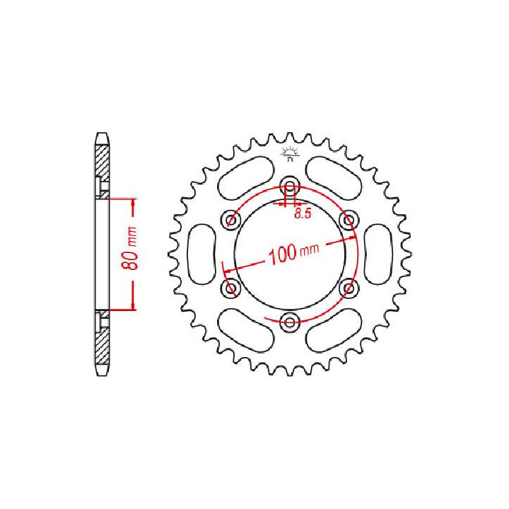 Couronne acier JT 52 dents pas 420 type 1076