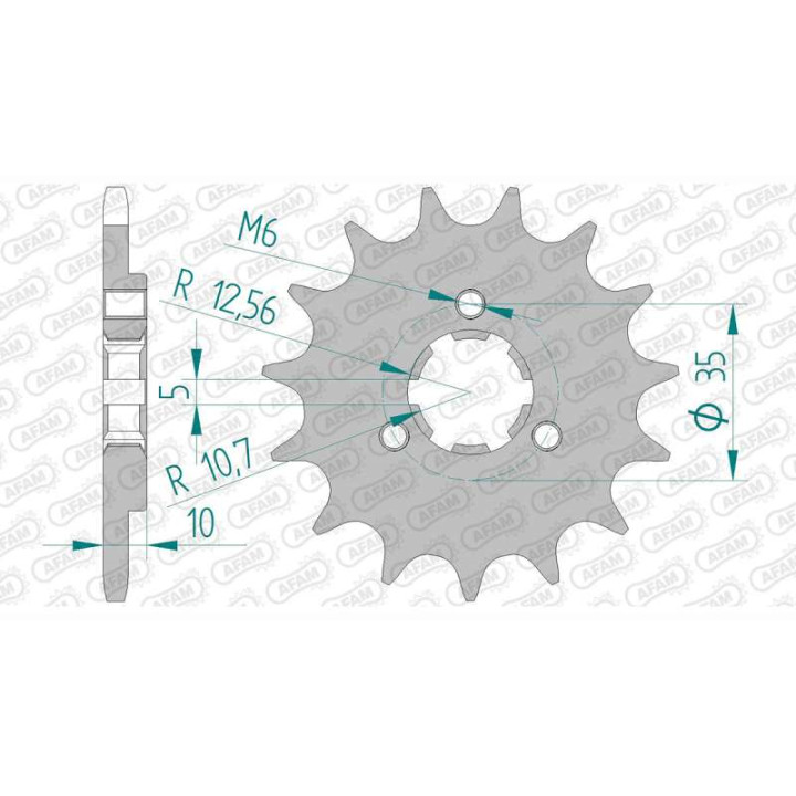 Pignon AFAM 15 dents pas 520 type 22600 Cagiva 350 T4 E-R