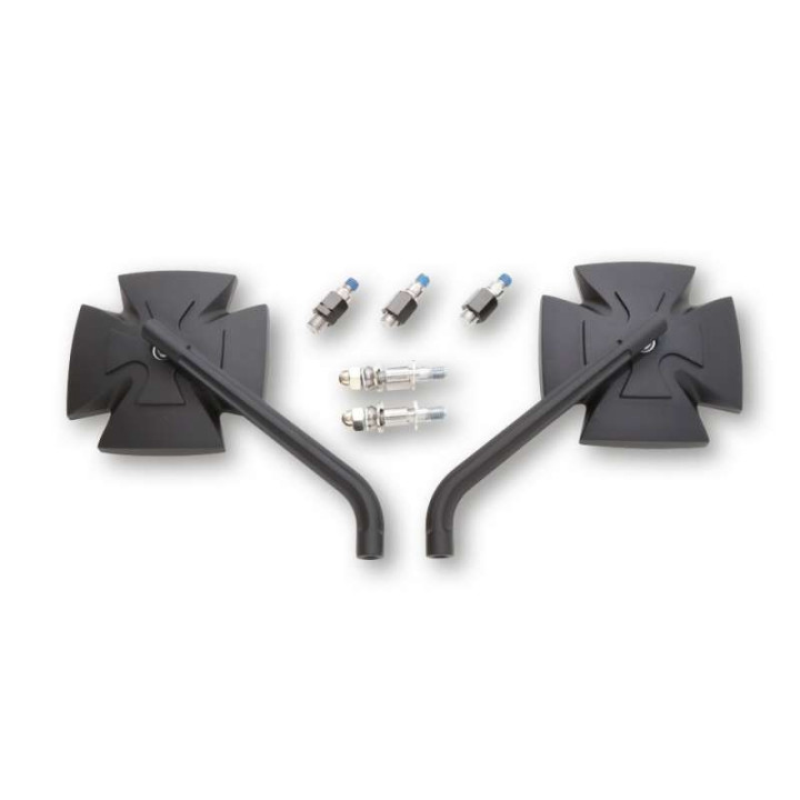 Motorcycle mirrors HIGHSIDER IRON CROSS BLACK
