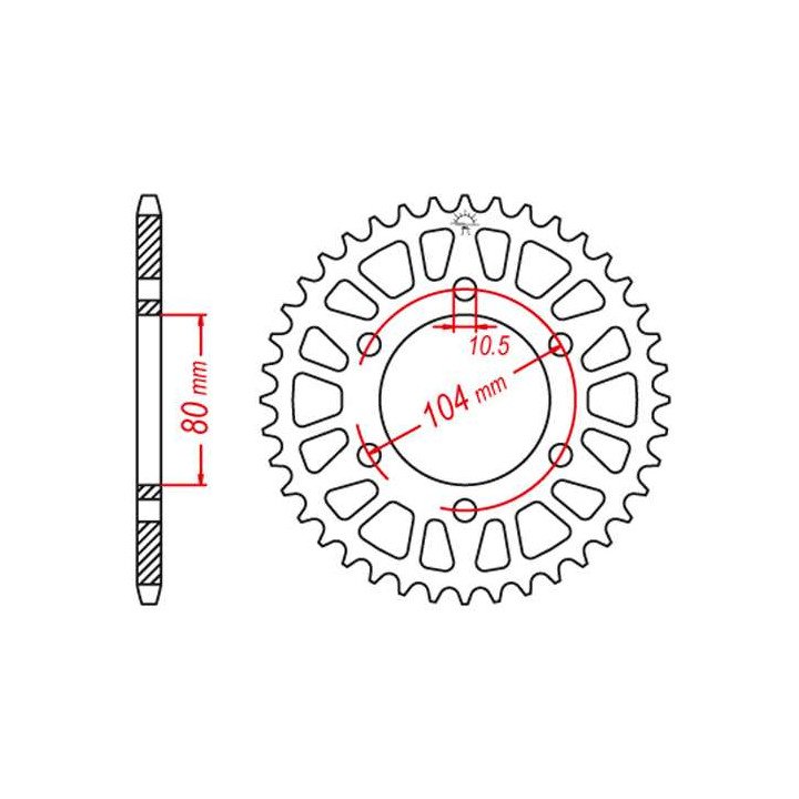 Couronne alu JT 41 dents ultra-light pas 520 type 478