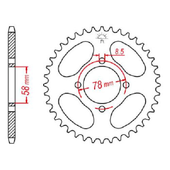 Couronne acier JT 41 dents pas 428 type 810