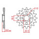 Pignon anti-boue JT 13 dents pas 520 type 1442SC Suzuki RM-Z250