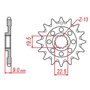 Pignon anti-boue JT 13 dents pas 520 type 1442SC Suzuki RM-Z250