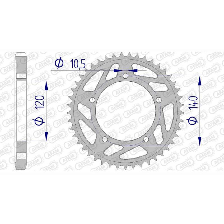 Couronne alu AFAM 45 dents pas 530 type 87603 Suzuki GSX-R 1000