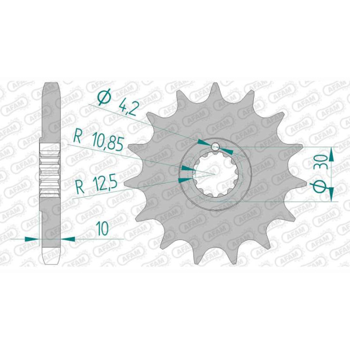 Pignon AFAM 15 dents pas 630 type 24800 Kawasaki Z 900
