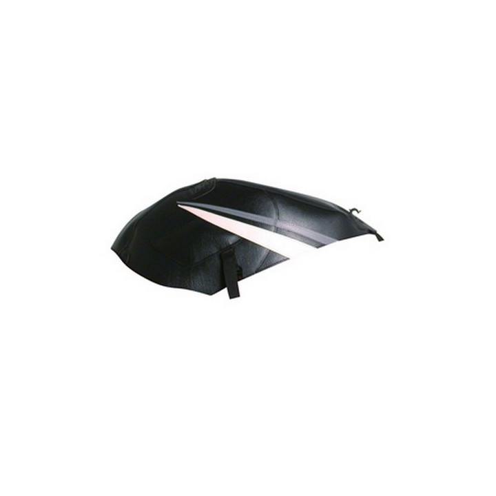 Tapis de réservoir Bagster noir/pointe blanche et acier (1430K) Suzuki GS 500 E