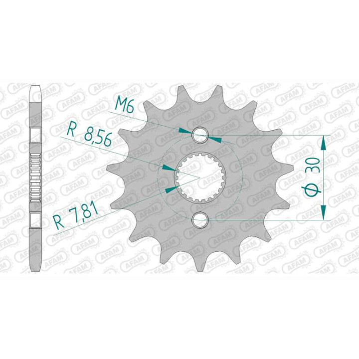 Pignon anti-boue AFAM 15 dents pas 520 type 20105 Honda  50 CRF Pignon anti-boue AFAM 15 dents pas 520 type 20105 Honda  50 CRF