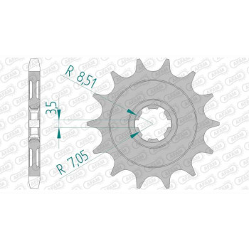 Pignon AFAM 14 dents pas 428 type 24203 Kawasaki KLX 125