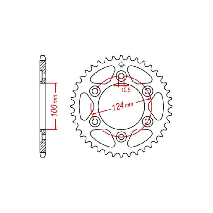 Couronne acier JT 39 dents pas 525 type 745