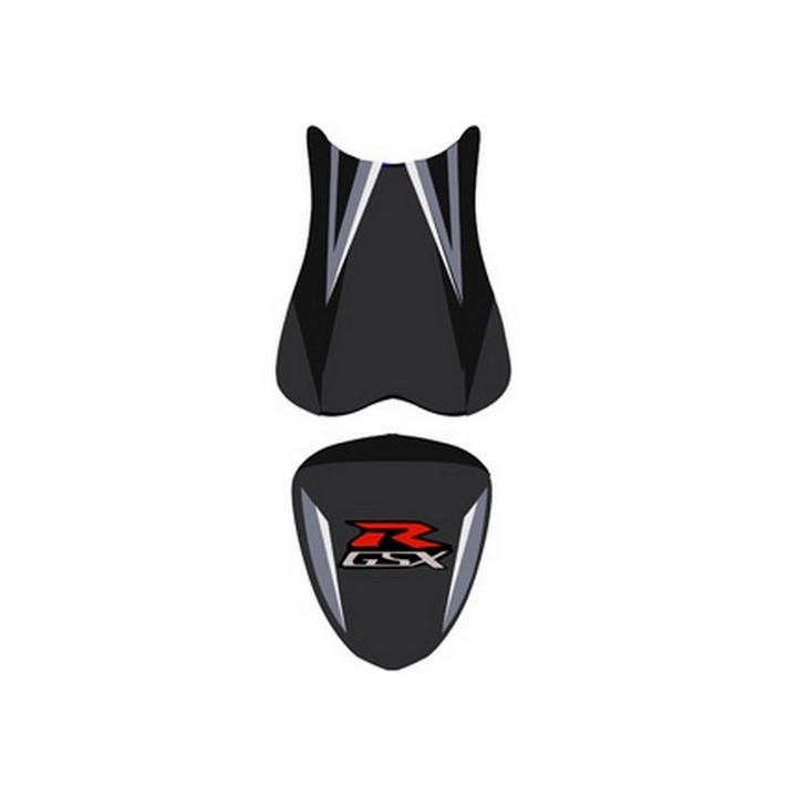 Housse de selle Bagster (2175L) Anthracite/Noir/Acier/Lettres Rouges et Blanches Suzuki GSX750R 07