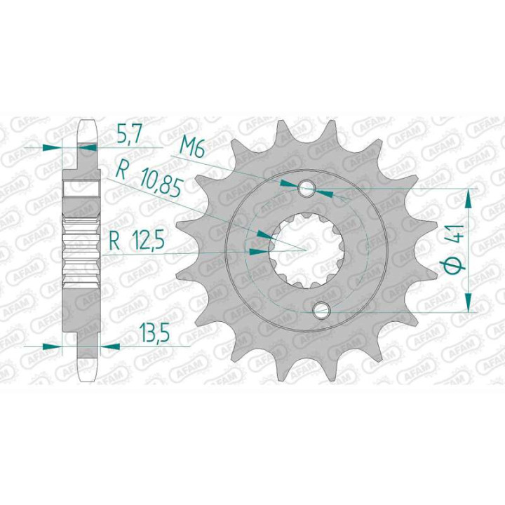 Pignon AFAM 15 dents pas 525 type 20507 Honda VT600C Shadow