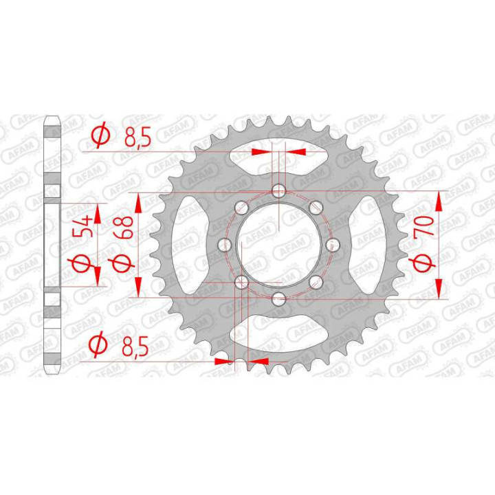 Steel crown AFAM 40 teeth not 420 type 10105 Honda C 50