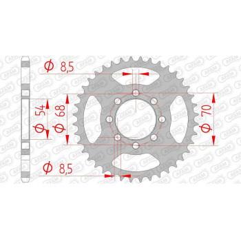 Couronne acier AFAM 40 dents pas 420 type 10105 Honda C 50 Couronne acier AFAM 40 dents pas 420 type 10105 Honda C 50