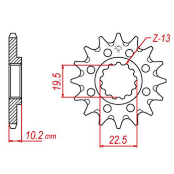 Pignon anti-boue JT 14 dents pas 520 type 432SC